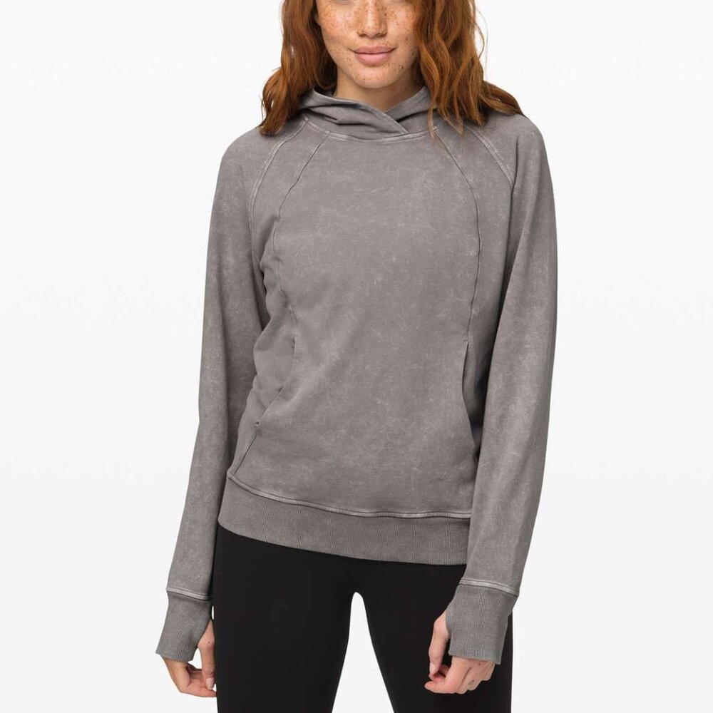 Lululemon Scuba Pullover Hoodie Washed Dark Chrome Athleisure Lounge Cozy Gym